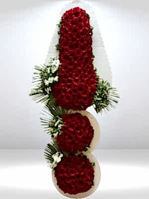 3 Katlı Kırmızı Çelenk