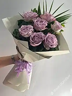 7 İthal Lila Gül Buketi