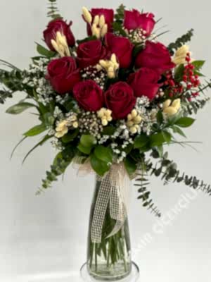 Dekoratif Kırmızı Gül Aranjmanı