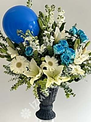 Deluxe Mavi Gül & Lilyum Aranjmanı