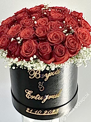 Kutuda Kırmızı Canlı Güller İsteme & Nişan