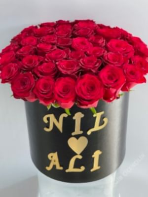 İsimli Nişan Çiçeği 41 Kırmızı Gül