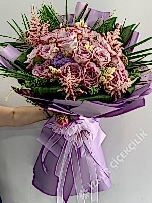 Deluxe Lila Gül Buketi