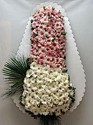 Pembe Beyaz Gerbera Çelenk