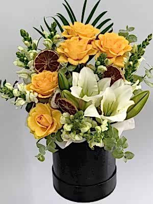Sarı Gül & Lilyum Tasarım Aranjman