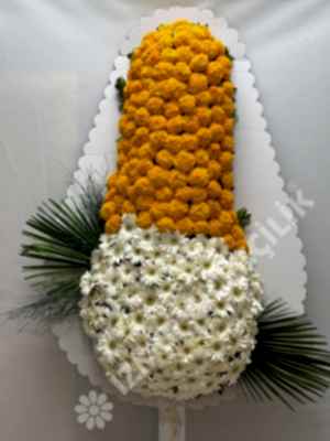 Turuncu & Beyaz Gerbera Çelenk